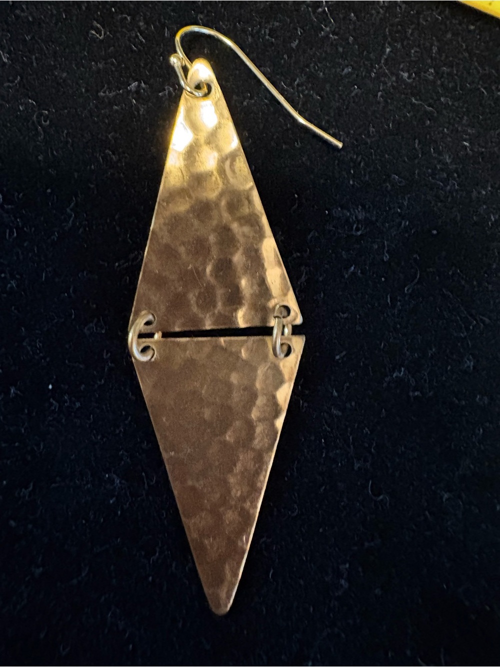 Hammered Geometric Drop Earrings in Gold — Lightweight (EUC) - Picture 3 of 4